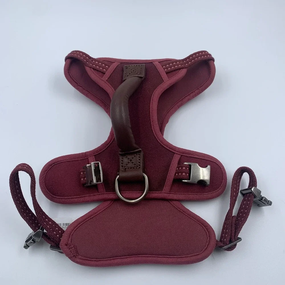 Reddy Burgundy Canvas Dog Harness Medium Traffic Handle Padded Reflective Petco